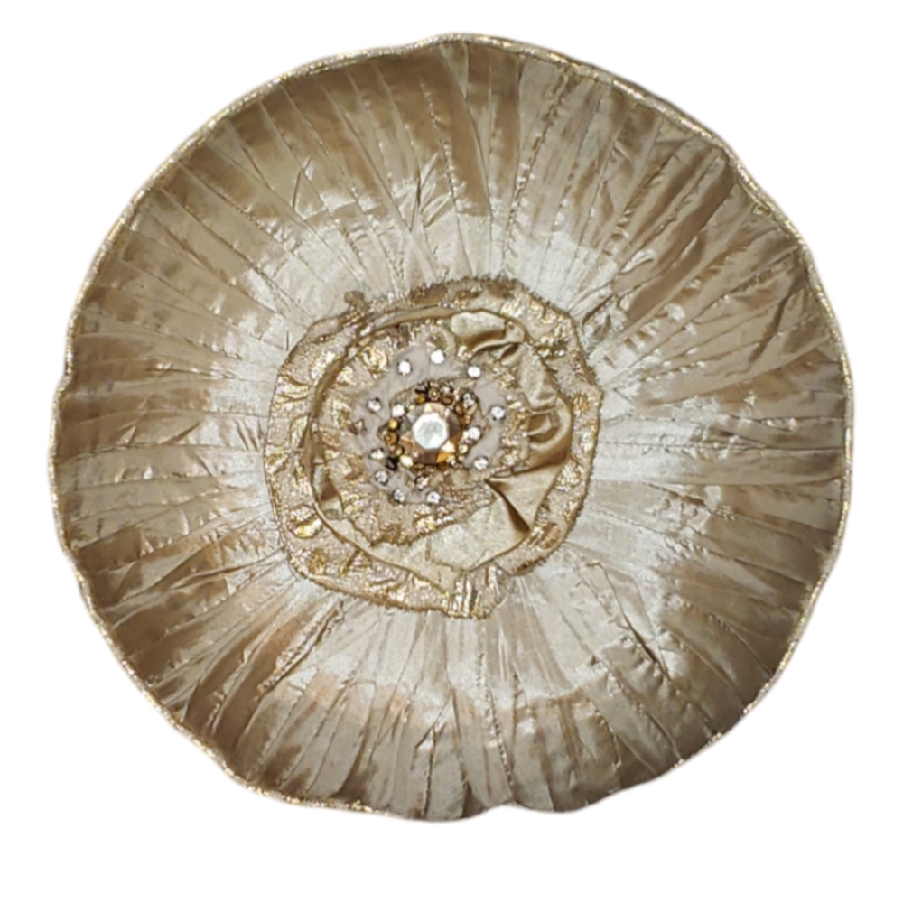 Gorgeous Champagne Jeweled Round 16" Pillow | NWT